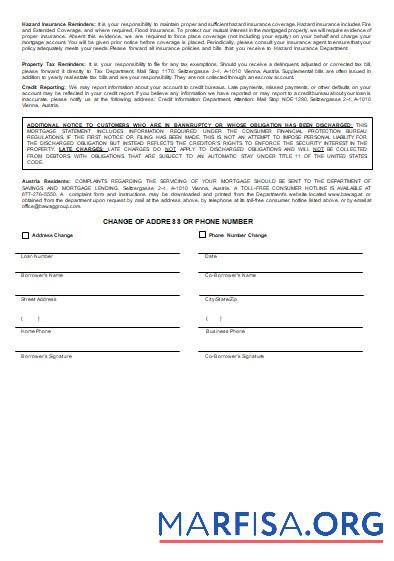 Blank Austria BAWAG PSK bank mortgage statement, 3 pages, 3 scr download for verification